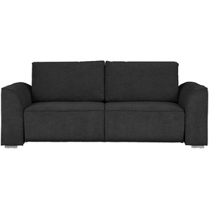 2-Sitzer INOSIGN Beatrice Sofas Gr. B/H/T: 195cm x 92cm x 107cm, Struktur weich, grau (anthrazit) incl. 2 großen Zierkissen in Korpusfarbe