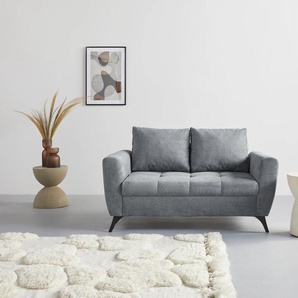 2-Sitzer INOSIGN Lörby Sofas Gr. B/H/T: 160cm x 90cm x 92cm, Luxus-Microfaser weich, Luxus Microfaser weich, grau auch mit Aqua clean-Bezug, feine Steppung im Sitzbereich, lose Kissen