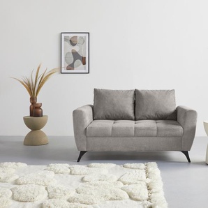 2-Sitzer INOSIGN Lörby Sofas Gr. B/H/T: 160cm x 90cm x 92cm, Luxus-Microfaser weich, Luxus Microfaser weich, silberfarben (silber) auch mit Aqua clean-Bezug, feine Steppung im Sitzbereich, lose Kissen