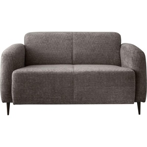 2-Sitzer INOSIGN Marone Sofas Gr. B/H/T: 140cm x 76cm x 90cm, Velours, 2-Sitzer, grau (grau-braun)