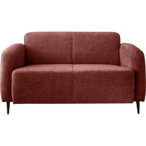 2-Sitzer INOSIGN Marone Sofas Gr. B/H/T: 140cm x 76cm x 90cm, Velours, 2-Sitzer, orange (koralle)