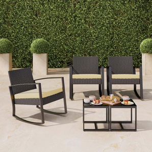 2-Sitzer Lounge-Set Adreyona aus Polyrattan mit Polster