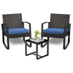 2-Sitzer Lounge-Set Adreyona aus Polyrattan mit Polster