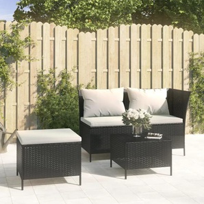 2-Sitzer Lounge-Set Arletta aus Rattan mit Polster