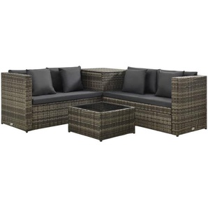 2-Sitzer Lounge-Set Dawuan aus Polyrattan mit Polster