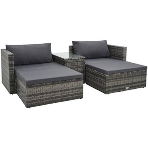 2-Sitzer Lounge-Set Jivka aus Polyrattan mit Polster