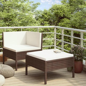 2-Sitzer Lounge-Set Juniel aus Polyrattan mit Polster