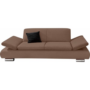 2-Sitzer MAX WINZER Toulouse modern und bequem, aktuelles Design, hoher Sitzkomfort Sofas Gr. B/H/T: 190cm x 75cm x 89cm, Luxus-Microfaser, braun mit klappbaren Armlehnen, Breite 190 cm