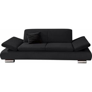 2-Sitzer MAX WINZER Toulouse modern und bequem, aktuelles Design, hoher Sitzkomfort Sofas Gr. B/H/T: 190cm x 75cm x 89cm, Luxus-Microfaser, schwarz mit klappbaren Armlehnen, Breite 190 cm