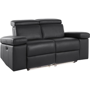 2-Sitzer PLACES OF STYLE Kilado Sofas Gr. B/H/T: 172 cm x 98 cm x 99 cm, Kunstleder, manuelle Rela x funktion auf linker Seite, schwarz 2-Sitzer Sofas mit Relaxfunktion, verstellbarer Armlehne, Kopfteilverstellung