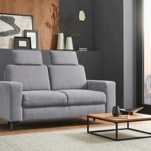 2-Sitzer PLACES OF STYLE Lolland Sofas Gr. B/H/T: 173cm x 88cm x 88cm, Luxus-Microfaser ALTARA NUBUCK, grau mit Federkern, auch abwischbarem Bezug