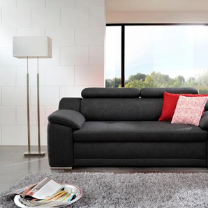 2-Sitzer SIT & MORE Andiamo Sofas Gr. B/H/T: 180cm x 93cm x 95cm, Luxus-Microfaser ALTARA NUBUCK, mit Kopfteilverstellung, schwarz inklusive Kopfteilverstellung