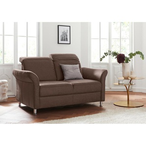 2-Sitzer SIT & MORE Darwin Sofas Gr. B/T: 159cm x 96cm, Flachgewebe, mit Kopfteilverstellung, braun (cognac) inklusive Federkern, wahlweise mit Kopfteilverstellung