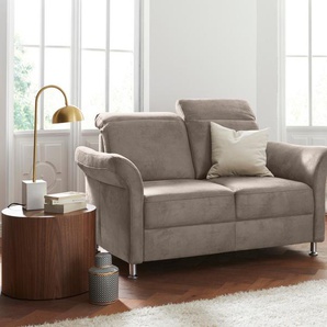 2-Sitzer SIT & MORE Darwin Sofas Gr. B/T: 159cm x 96cm, Luxus-Microfaser Florence, mit Kopfteilverstellung, braun (savannah) inklusive Federkern, wahlweise mit Kopfteilverstellung