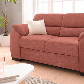 2-Sitzer SIT & MORE Montego Sofas Gr. B/H/T: 168cm x 88cm x 92cm, Luxus-Microfaser, mit Federkern, orange (terra) mit Federkern