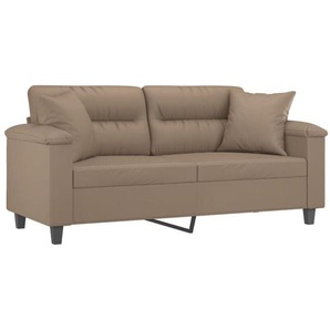 Vidaxl - 2-Sitzer-Sofa mit Zierkissen Cappuccino-Braun 140 cm Kunstleder