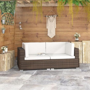 2-Sitzer Sofa-Set aus Rattan mit Polster