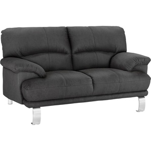 2-Sitzer TRENDMANUFAKTUR Cecilia II, mit italienischem Design, tollen Details Sofas Gr. B/H/T: 162cm x 87cm x 89cm, Microfaser VINTAGE, ohne Funktion, grau (anthrazit) und tollem Sitzkomfort