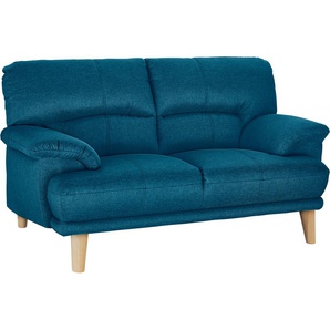 2-Sitzer TRENDMANUFAKTUR Cecilia, italienische Designsprache, tolle Details Sofas Gr. B/H/T: 162cm x 87cm x 90cm, Struktur fein, blau (petrol) und tollem Sitzkomfort