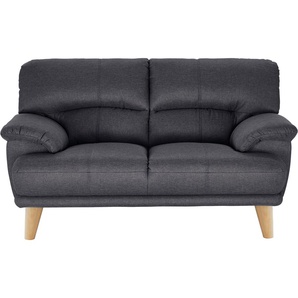 2-Sitzer TRENDMANUFAKTUR Cecilia, italienische Designsprache, tolle Details Sofas Gr. B/H/T: 162cm x 87cm x 90cm, Struktur fein, grau (dunkelgrau) und tollem Sitzkomfort