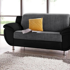 2-Sitzer TRENDMANUFAKTUR Rondo 3, mit extrabreiten Armlehnen für mehr Sitzkomfort Sofas Gr. B/H/T: 178cm x 85cm x 94cm, Kunstleder SOFTLUX-Struktur, Mit Federkern, schwarz-weiß (schwarz/schwarz/weiß) wahlweise mit Federkern