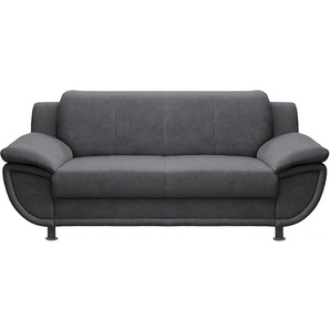 2-Sitzer TRENDMANUFAKTUR Rondo, Breite 178 cm, breite Armlehnen, Füße schwarz Sofas Gr. B/H/T: 178cm x 85cm x 94cm, Microfaser PRIMABELLE, Mit Federkern, grau (anthrazit) Couch wahlweise mit Federkern und in verschiedenen Bezügen bestellbar