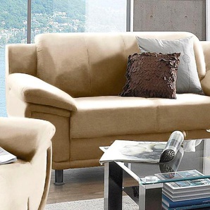 2-Sitzer TRENDMANUFAKTUR Rondo, Breite 178 cm, breite Armlehnen, Füße schwarz Sofas Gr. B/H/T: 178cm x 85cm x 94cm, NaturLEDER, Mit Federkern, beige (creme) Couch wahlweise mit Federkern und in verschiedenen Bezügen bestellbar