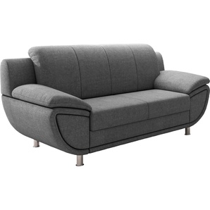 2-Sitzer TRENDMANUFAKTUR Sofas Gr. B/H/T: 178cm x 85cm x 94cm, Struktur fein, Mit Federkern, grau (hellgrau) wahlweise mit komfortablem Federkern, extra breiten Armlehnen