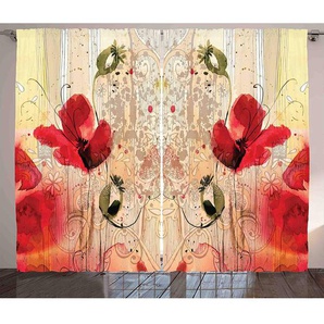Rustikaler Vorhang, Retro Blumenmuster, Blume, Mehrfarbig