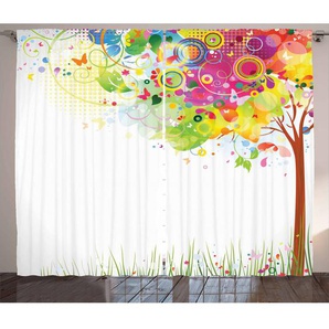 Rustikaler Vorhang, Farbe Bursting Baum des Lebens, Kunst, Mehrfarbig