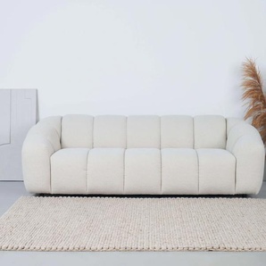 3-Sitzer ANDAS Maribik Sofas Gr. B/H/T: 247cm x 74cm x 100cm, Flausch, beige (light beige) Big-Sofa, recycelter Boucle-Stoff, plüschig, Breite 247 cm