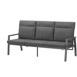 Gartensofa 3 - Sitzer mit verstellbarer Rückenlehne Bristol ¦ grau ¦ Maße (cm): B: 196 H: 99 T: 79