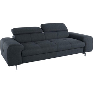 3-Sitzer COTTA Chef Sofas Gr. B/H/T: 232cm x 72cm x 105cm, Struktur, mit Kopfteilverstellung, schwarz mit Kopfteilverstellung