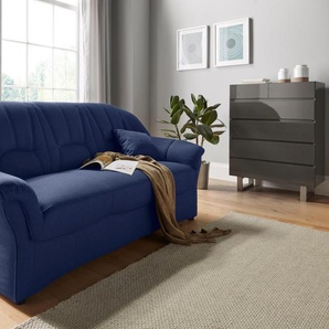 3-Sitzer DOMO COLLECTION Bahia Sofas Gr. B/H/T: 200cm x 91cm x 92cm, Struktur, mit Federkern, blau (dunkelblau) inklusive Federkern