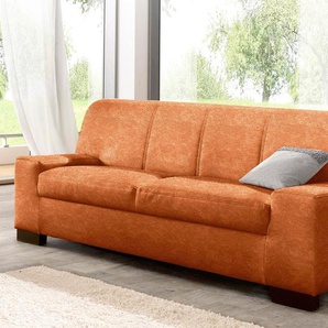 3-Sitzer DOMO COLLECTION Norma Sofas Gr. B/H/T: 212cm x 74cm x 85cm, Microfaser PRIMABELLE, ohne Funktion, orange (terrakotta)