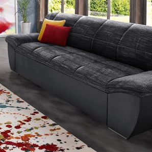 3-Sitzer DOMO COLLECTION Splash Sofas Gr. B/H/T: 232cm x 76cm x 96cm, Kunstleder SOFTLUX-Struktur, Aus FSC-zertifiziertem Holzwerkstoff, schwarz (schwarz/pepper) Sofas