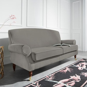 3-Sitzer GUIDO MARIA KRETSCHMER HOME & LIVING Rennes Sofas Gr. B/H/T: 200cm x 90cm x 93cm, Samtoptik, grau (hellgrau) in Samtoptik oder Baumwoll-Mix