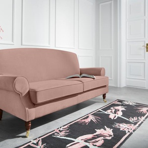 3-Sitzer GUIDO MARIA KRETSCHMER HOME & LIVING Rennes Sofas Gr. B/H/T: 200cm x 90cm x 93cm, Samtoptik, rosa (rosé) in Samtoptik oder Baumwoll-Mix