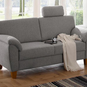 3-Sitzer HOME AFFAIRE Alta Sofas Gr. B/H/T: 186cm x 87cm x 88cm, Struktur, grau mit Federkern und Kontrastnaht, Füße Buche eichefarben