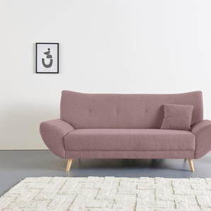 3-Sitzer HOME AFFAIRE Basta Sofas Gr. B/H/T: 205cm x 80cm x 82cm, Luxus-Microfaser weich, rosa