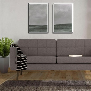 3-Sitzer HOME AFFAIRE Brest Sofas Gr. B/H/T: 185cm x 84cm x 81cm, Struktur fein, Schaumstoffpolsterung, braun mit Knopfheftung und Steppung im Rücken, geradliniges Design