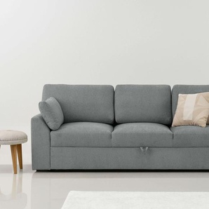 3-Sitzer HOME AFFAIRE Citry Schlafsofa Sofas Gr. B/H/T: 233cm x 88cm x 86cm, Chenille, grau Breite 233 cm, Chenille, mit Bettfunktion, Liegefläche 144x190 cm