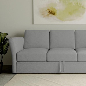 3-Sitzer HOME AFFAIRE Lavars Schlafsofa Sofas Gr. B/H/T: 230 cm x 90 cm x 89 cm, Webstoff, grau (warm grey) mit Bettfunktion, in zwei verschiedenen Bezugsqualitäten