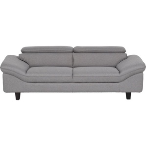 3-Sitzer HOME AFFAIRE Pilot Sofas Gr. B/T: 218cm x 108cm, Struktur, grau Dreisitzer mit Kopfteilverstellung