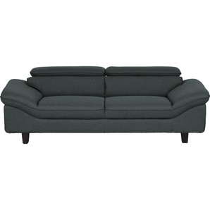 3-Sitzer HOME AFFAIRE Pilot Sofas Gr. B/T: 218cm x 108cm, Struktur, schwarz Dreisitzer mit Kopfteilverstellung