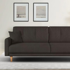 3-Sitzer HOME AFFAIRE Triplo wahlweise mit Bettfunktion und Bettkasten Sofas Gr. B/H/T: 215cm x 89cm x 100cm, Struktur weich, ohne Bettfunktion-ohne Bettkasten, schwarz incl. Zierkissen, BTH: 21510089 cm Liegefläche 191 x 145