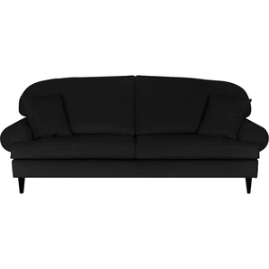 3-Sitzer HOME AFFAIRE Vitreux Sofas Gr. B/H/T: 226cm x 95cm x 100cm, Samtoptik, schwarz auch im Bouclébezug, incl. Zierkissen