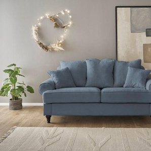 3-Sitzer HOME AFFAIRE WESTMINSTER Sofas Gr. B/H/T: 200 cm x 95 cm x 100 cm, Microfaser, blau (marineblau) 3-Sitzer Sofas mit Federkern-Polsterung