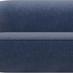 3-Sitzer LEGER HOME BY LENA GERCKE Effie Sofas Gr. B/H/T: 215cm x 76cm x 92cm, Flachgewebe, blau (denim) in einer einzigartigen runden Form, komfortables Sitzen