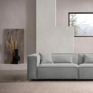 3-Sitzer LEGER HOME BY LENA GERCKE PIARA Sofas Gr. B/H/T: 275 cm x 66 cm x 101 cm, Cord, grau (hellgrau) 3-Sitzer Sofas Inklusive 2 Rückenkissen 80x35 cm und 1 Zierkissen 40x40